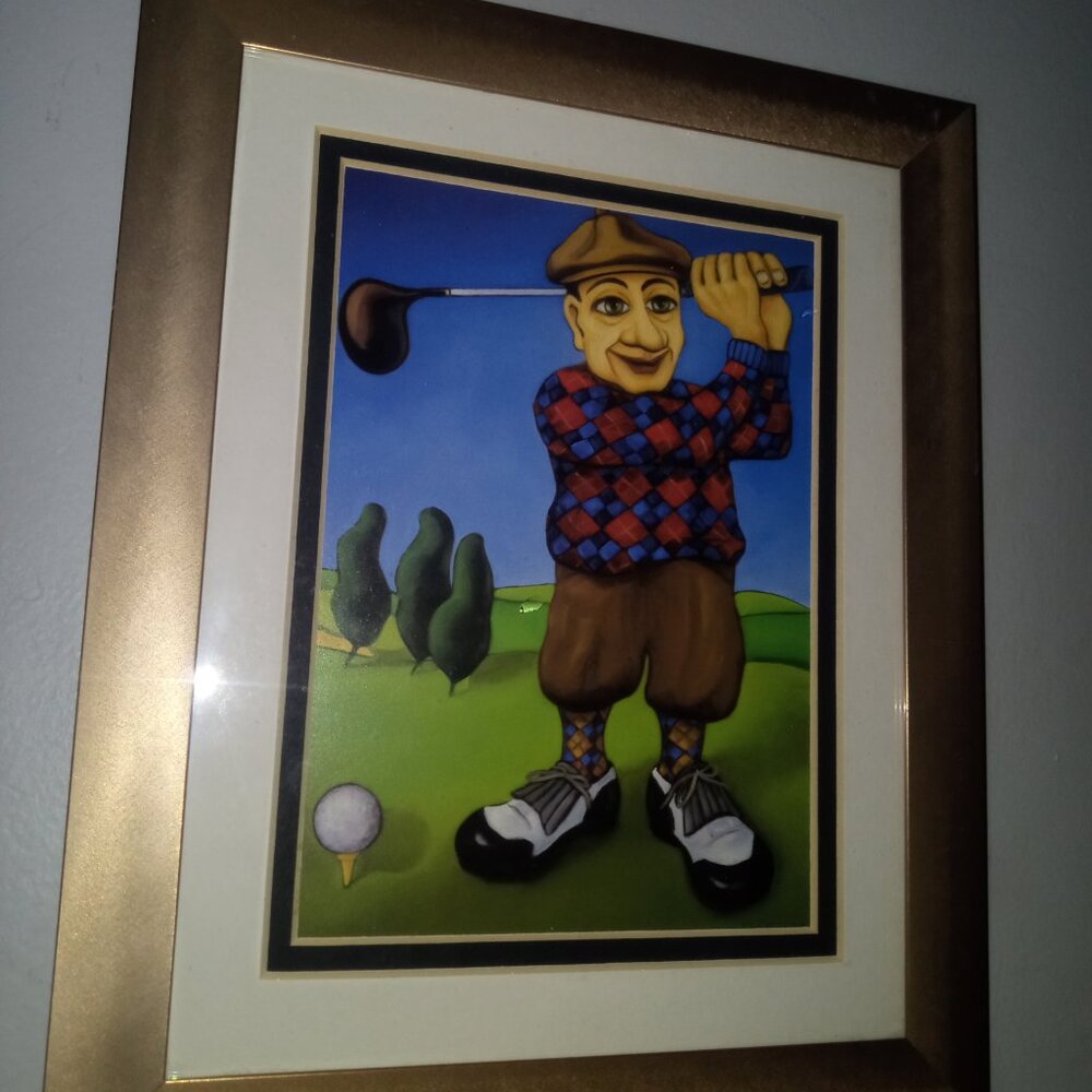 Golf  Lover Wall Hanging  Print Picture Frame Matted  8x10